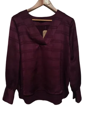 Women??s Burgundy Blouse (Size L) Cocktail Event