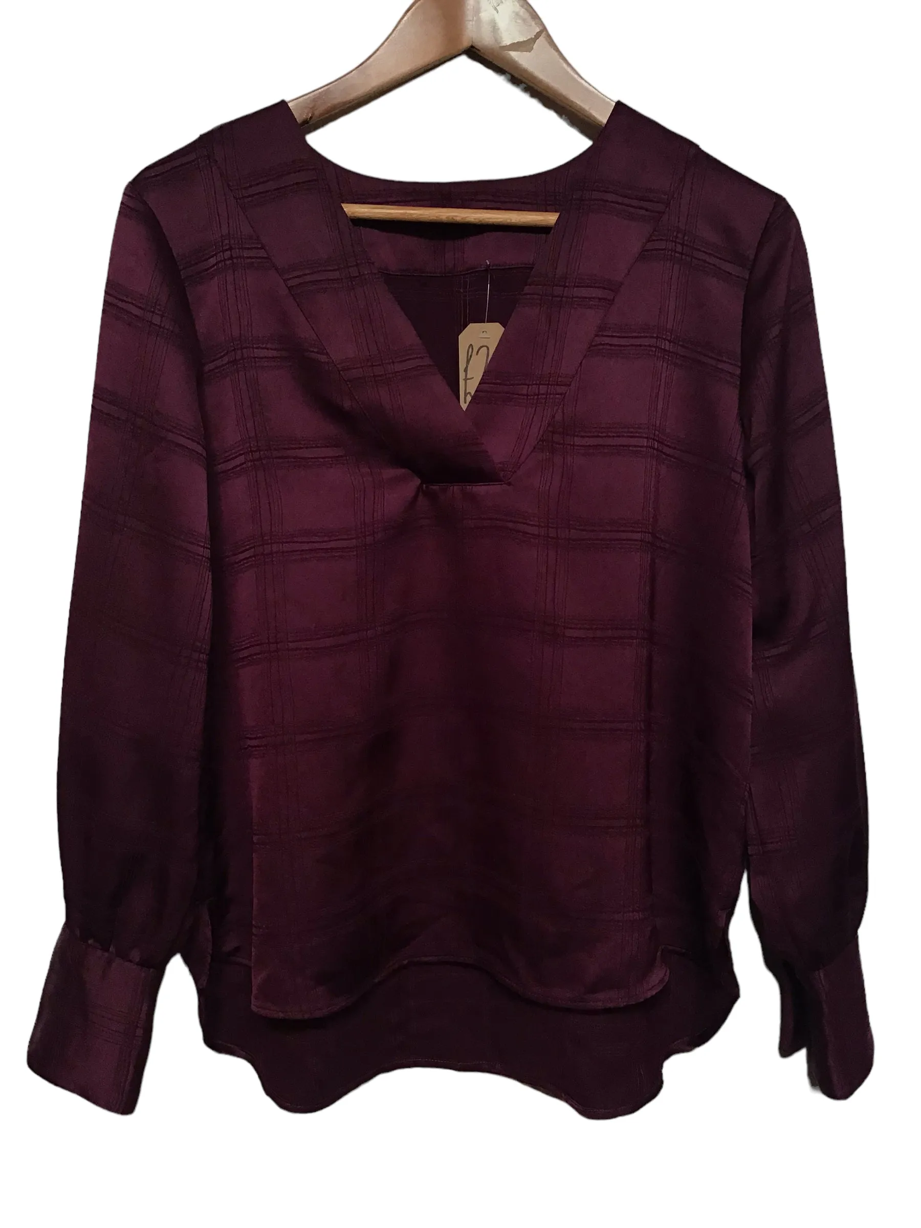 Women??s Burgundy Blouse (Size L) Cocktail Event