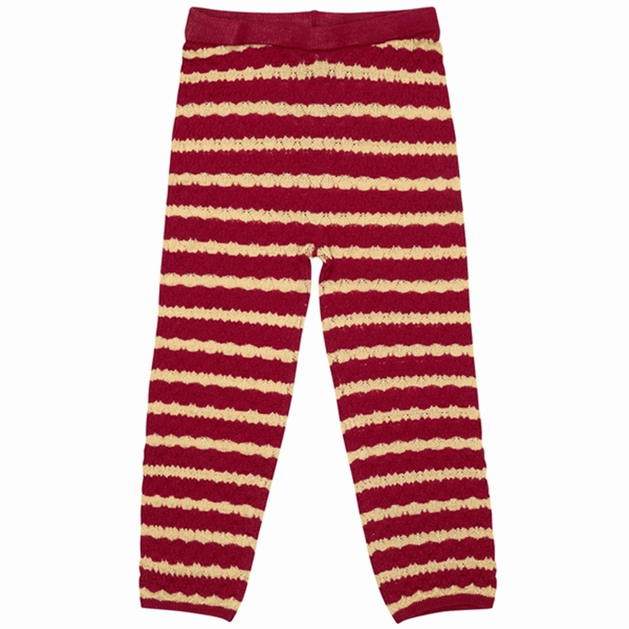 Plus Size Flexible Wear Ribbed Texture Fabric Konges Sl?jd Jolly Stripe Cane Knit Wool Leggings