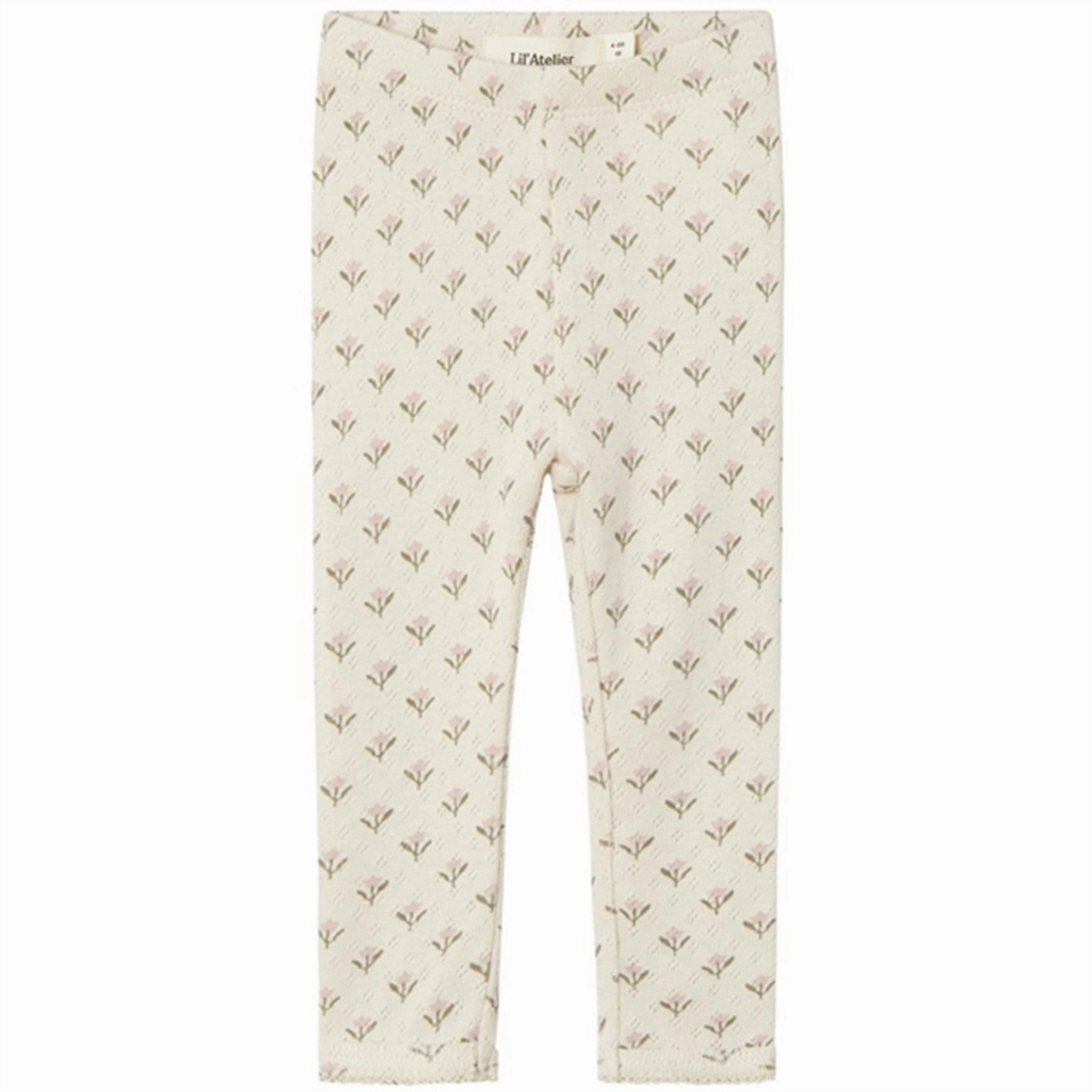 Lil'Atelier Turtledove Rachello Doa Slim Leggings Mesh Panel Casual Wearer Stretch Wear