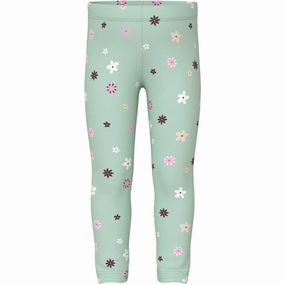 Body-Conscious Fit Bonded Seamless Edges Name It Gossamer Green Flowers Nmfvivian Aop Leggings