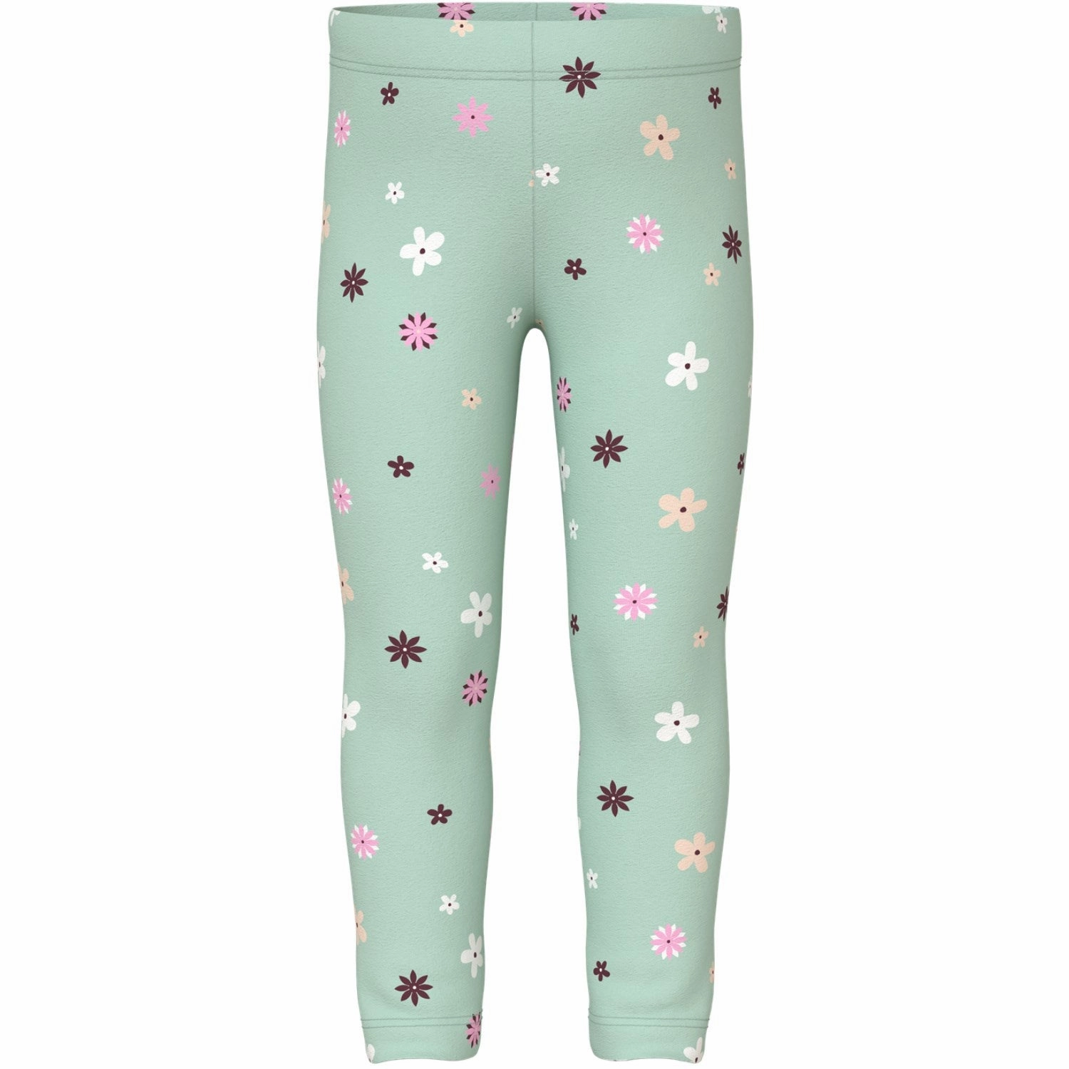 Body-Conscious Fit Bonded Seamless Edges Name It Gossamer Green Flowers Nmfvivian Aop Leggings