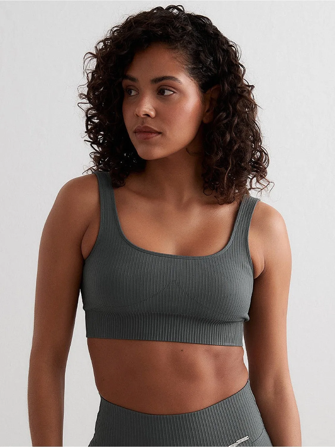 Seamless Comfort Sage Ribbed Seamless Bra