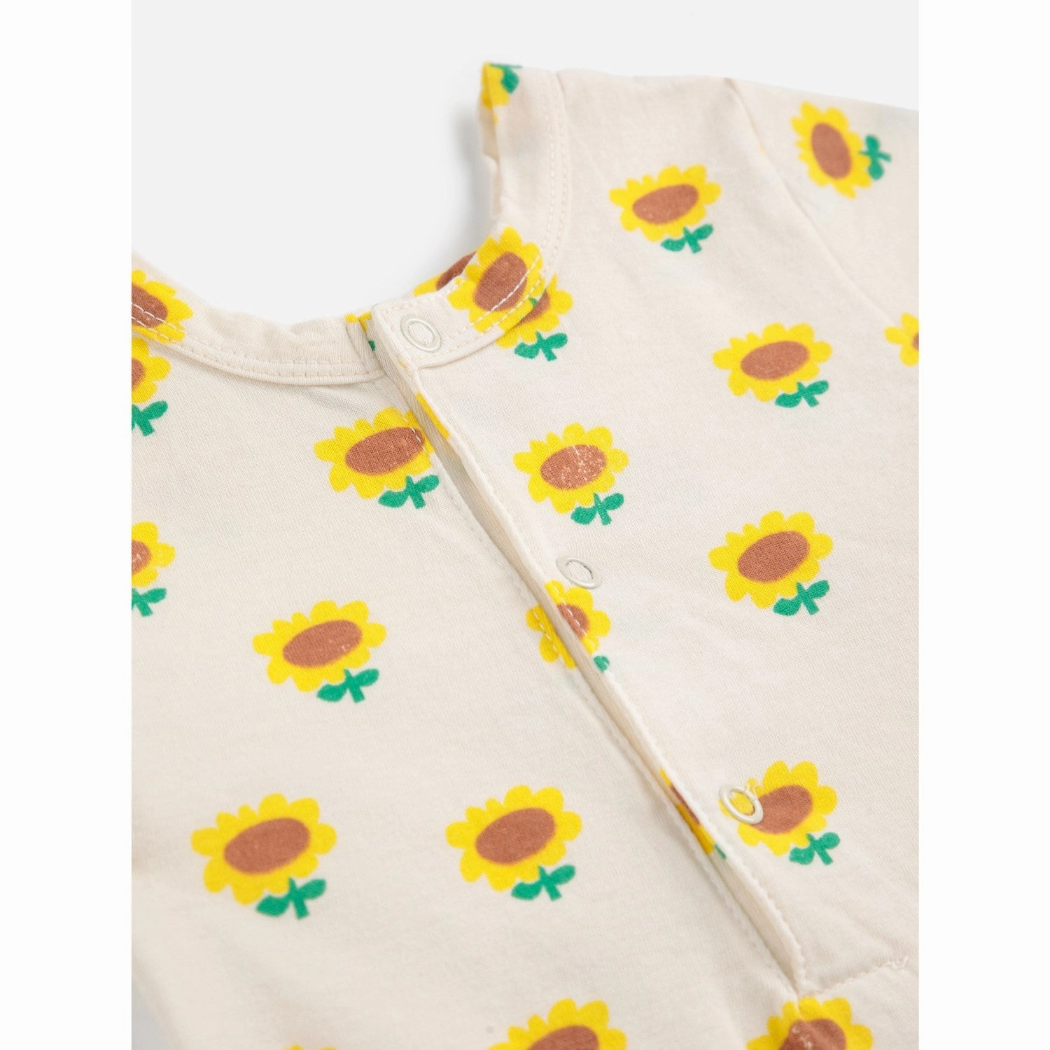 Bobo Choses Beige Sunflower All Over Playsuit Fine Trendy