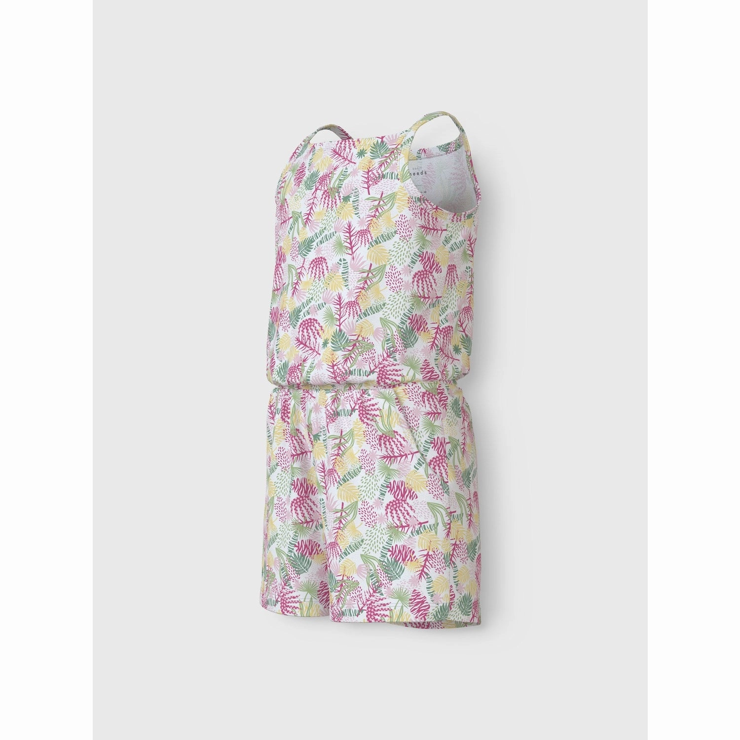 Essential Teen Name It Bright White Tropic Vigga Strap Suit F1