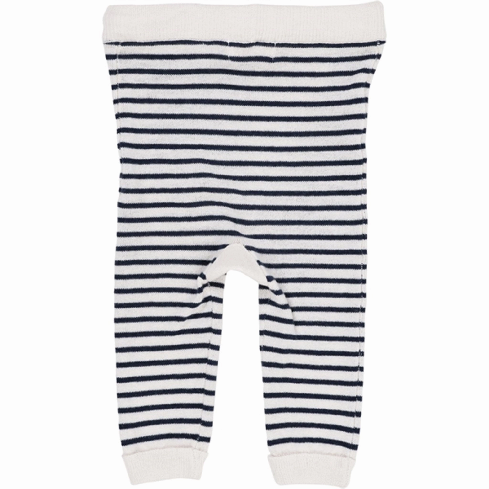 Copenhagen Colors Cream/Navy Comb. Strik Leggings w. Stripes Compression Fit