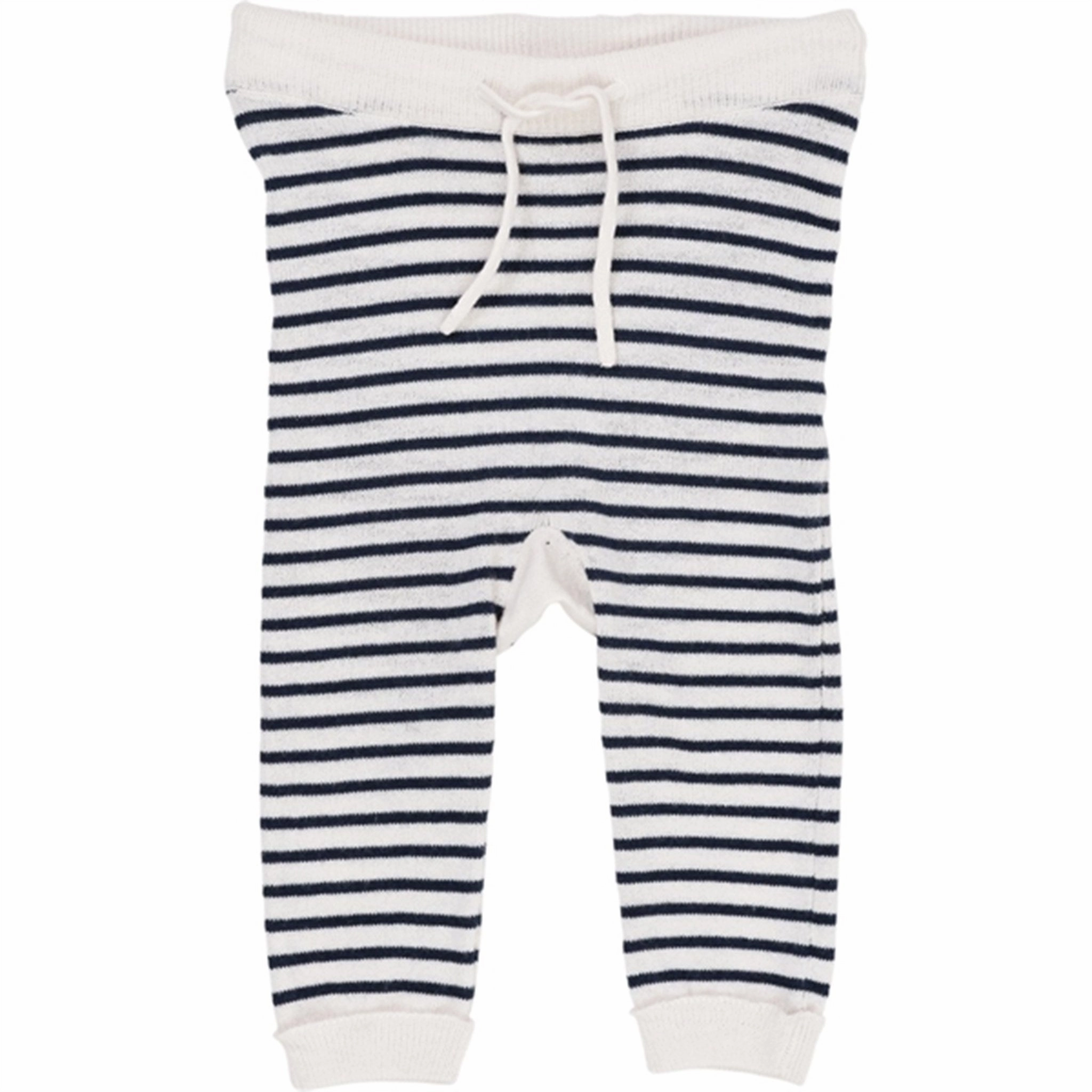 Breathable Wear Fit Thermal Comfort Copenhagen Colors Cream/Navy Comb. Strik Leggings w. Stripes