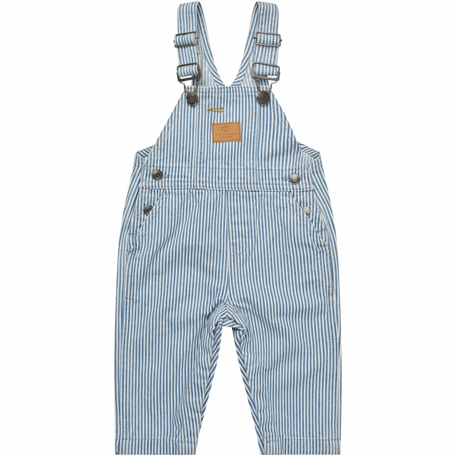 Simple and Cozy COPENHAGEN COLORS Denim Blue Stripe Y/D Twill Baby Overalls