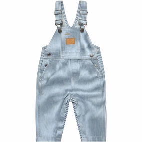 Simple and Cozy COPENHAGEN COLORS Denim Blue Stripe Y/D Twill Baby Overalls