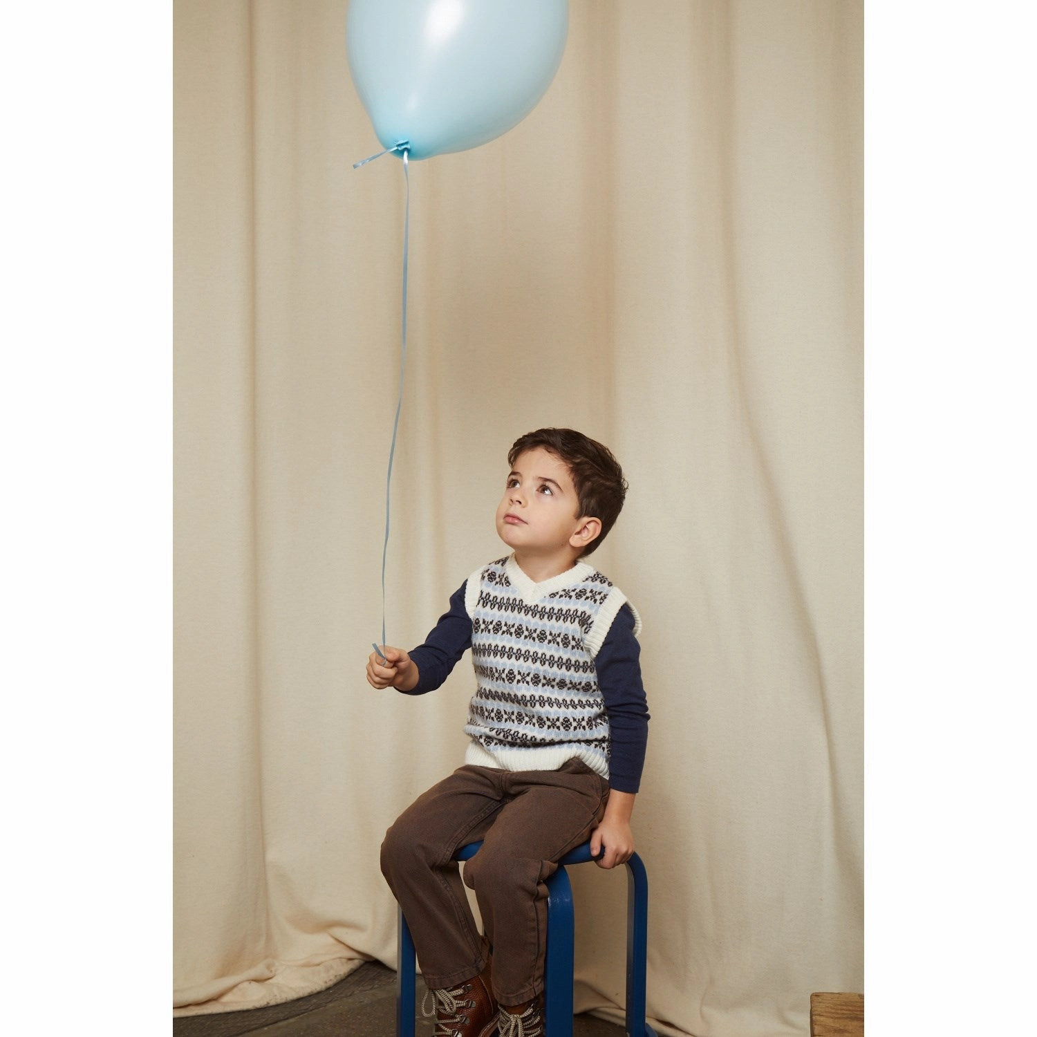 COPENHAGEN COLORS Dusty Blue Combi Merino Pattern Vest Thermo Regulating Inner Layer presence