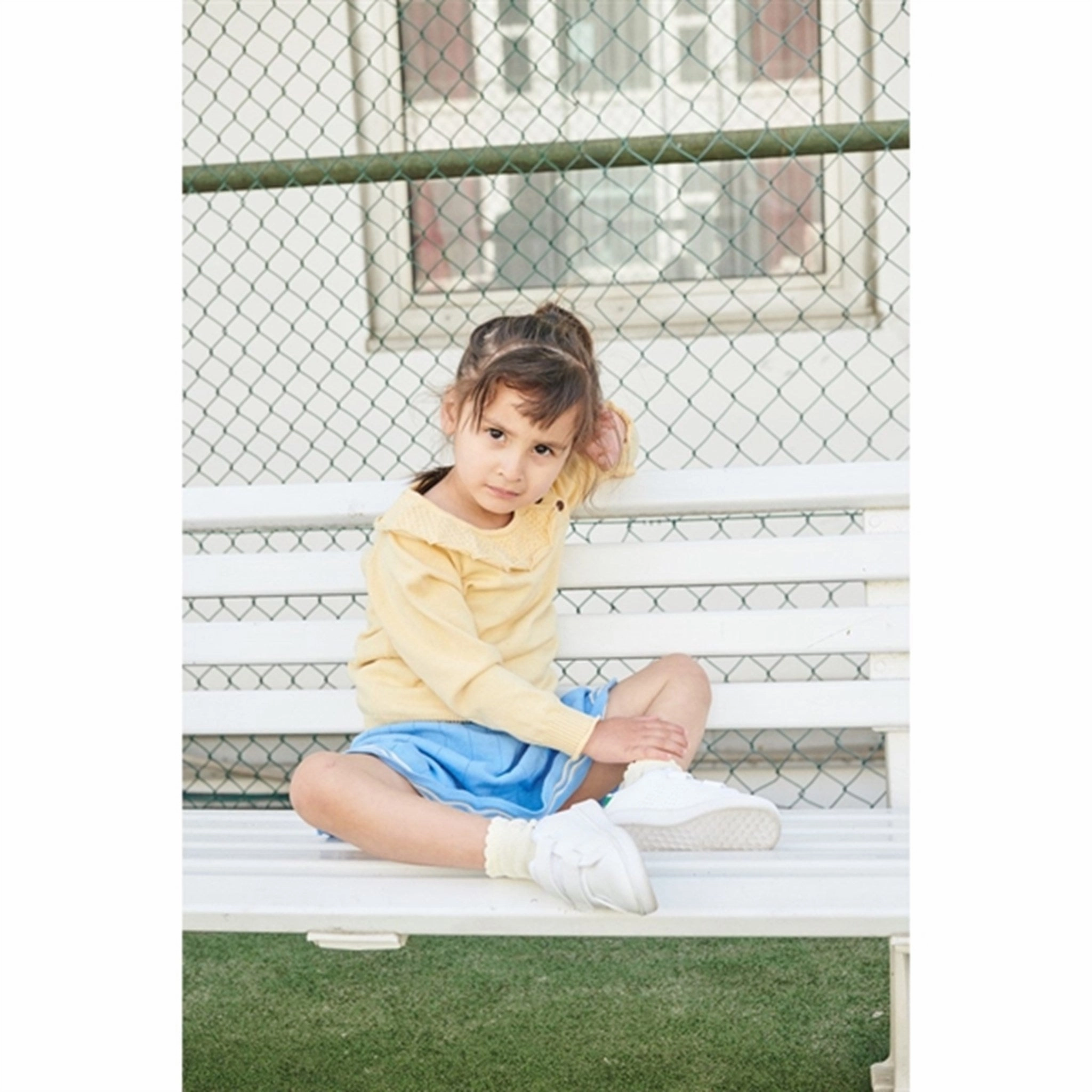 Vibe Shot Fresh Style Copenhagen Colors Sky Blue/Cream Comb. Knit Tennis Skirt