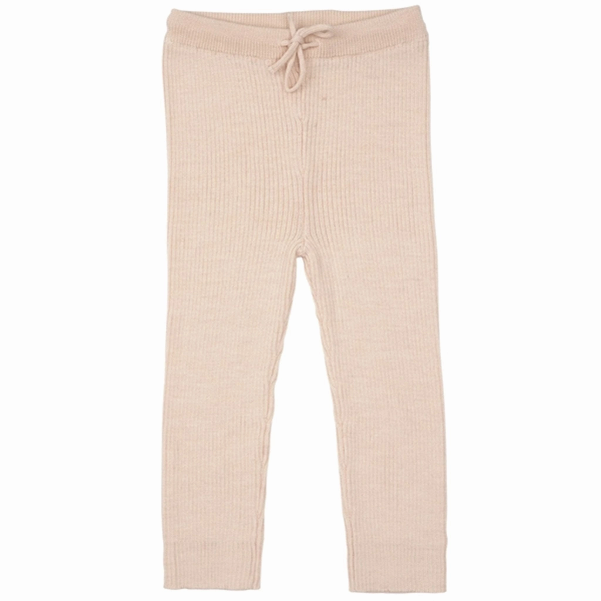 Copenhagen Colors Soft Pink Merino Classic Rib Leggings Neutral Fit