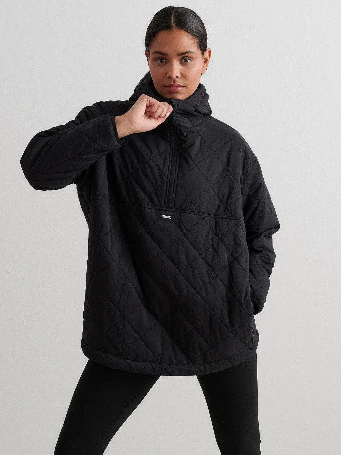 Oversized Quilted Anorak Anti Snag Zipper Pulls Protect
