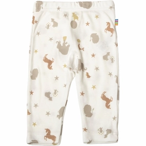 Joha White AOP Leggings Casual Day Mesh Panel Reflective Logo Detail