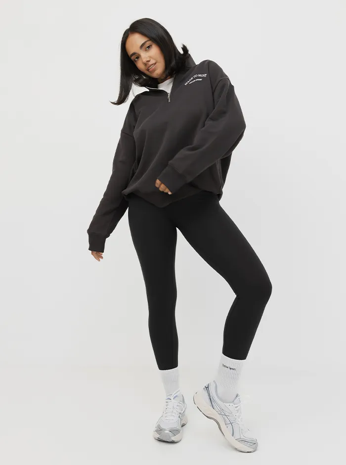 Music Festival Style Quarter Zip In Pepper