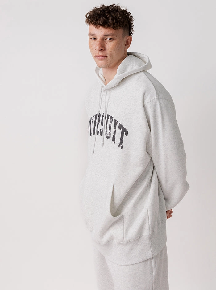 Distressed Arch Heavyweight Pullover in Heather Grey Customizable Party casual