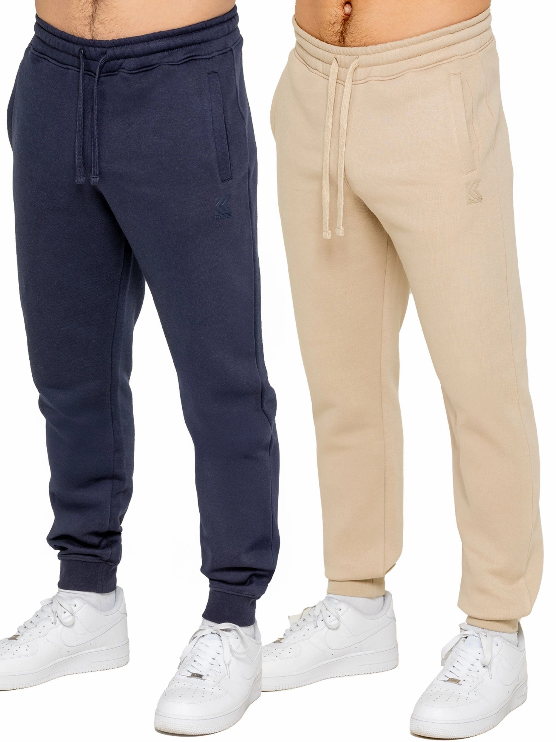 Kruze | Mens Fleece Joggers 2 Pack Responsive sole Active Wear
