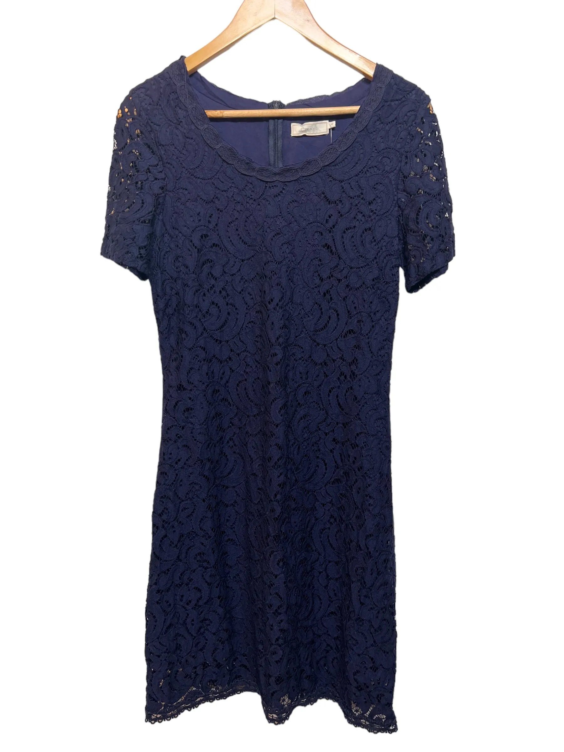 Cream Women??s Navy Blue Dress (Size L) Free Step Gentle Look