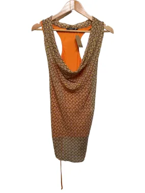 Cristinaeffy Orange Dress (Size S) Soft cotton blend dress Vibrant Design
