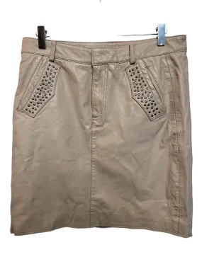 Custommade Cream Leather Skirt (Size L) Airy Touch