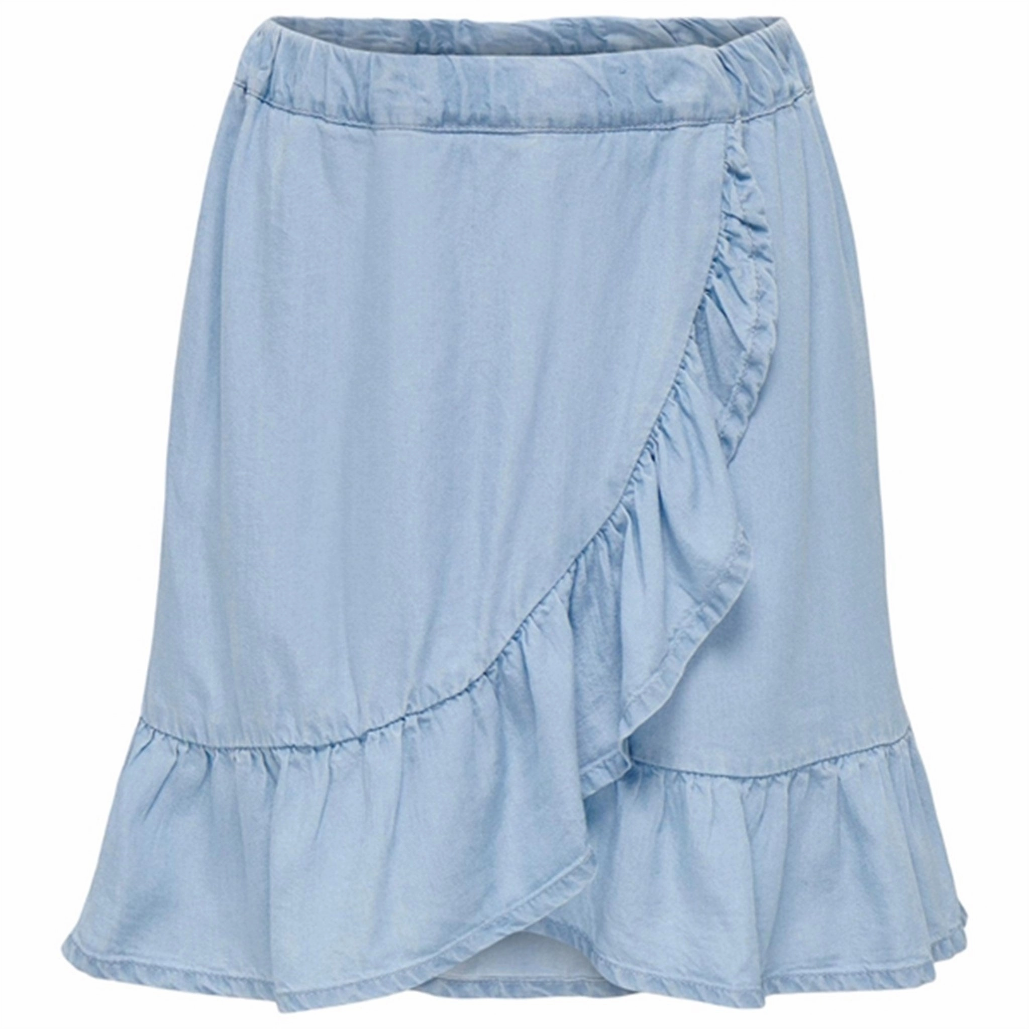 Cashmere Touch perforated design Kids ONLY Light Blue Denim Sofia Wrap Denim Skirt