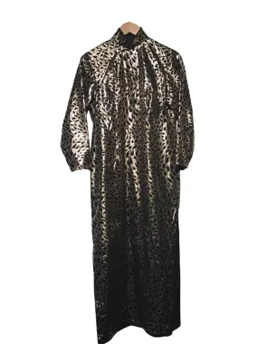 Cool Layers Curve-Enhancing Metallic Evening Dress (Size L)
