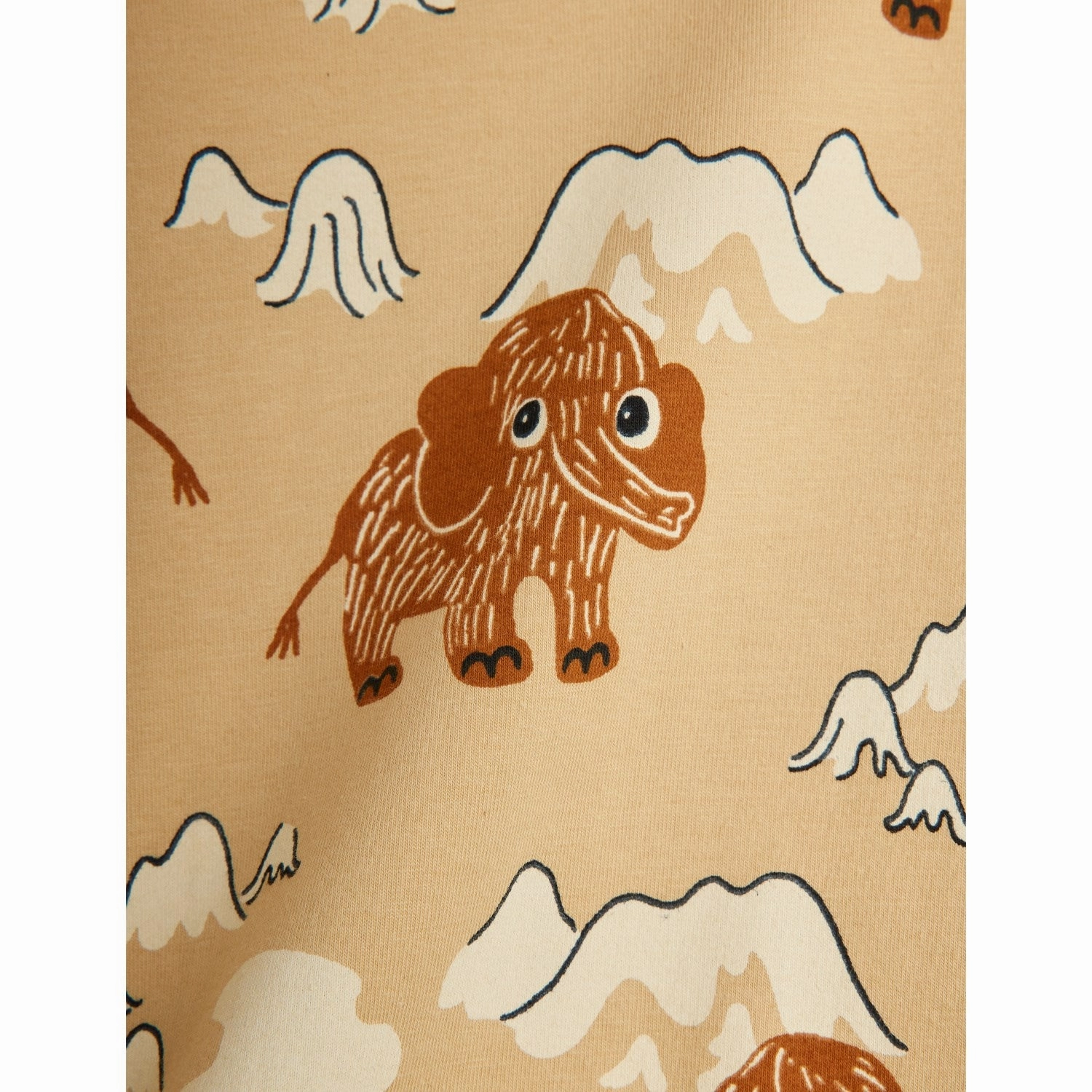 Maximum Comfort Machine wash Mini Rodini Beige Mammoth AOP Leggings