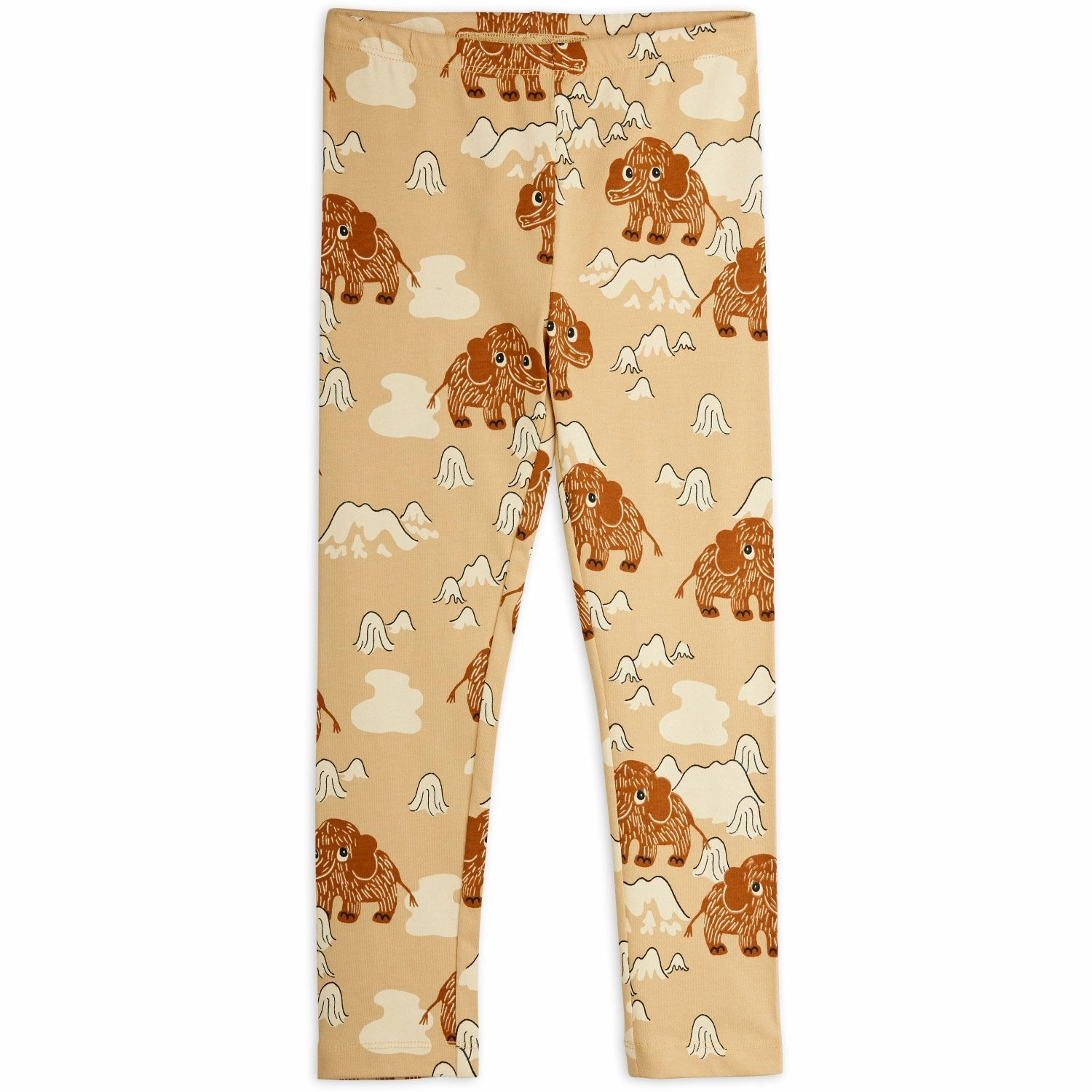 Ultra Thin Fit Feel Mini Rodini Beige Mammoth AOP Leggings