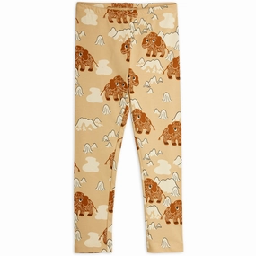Adaptive Compression Levels Mini Rodini Beige Mammoth AOP Leggings
