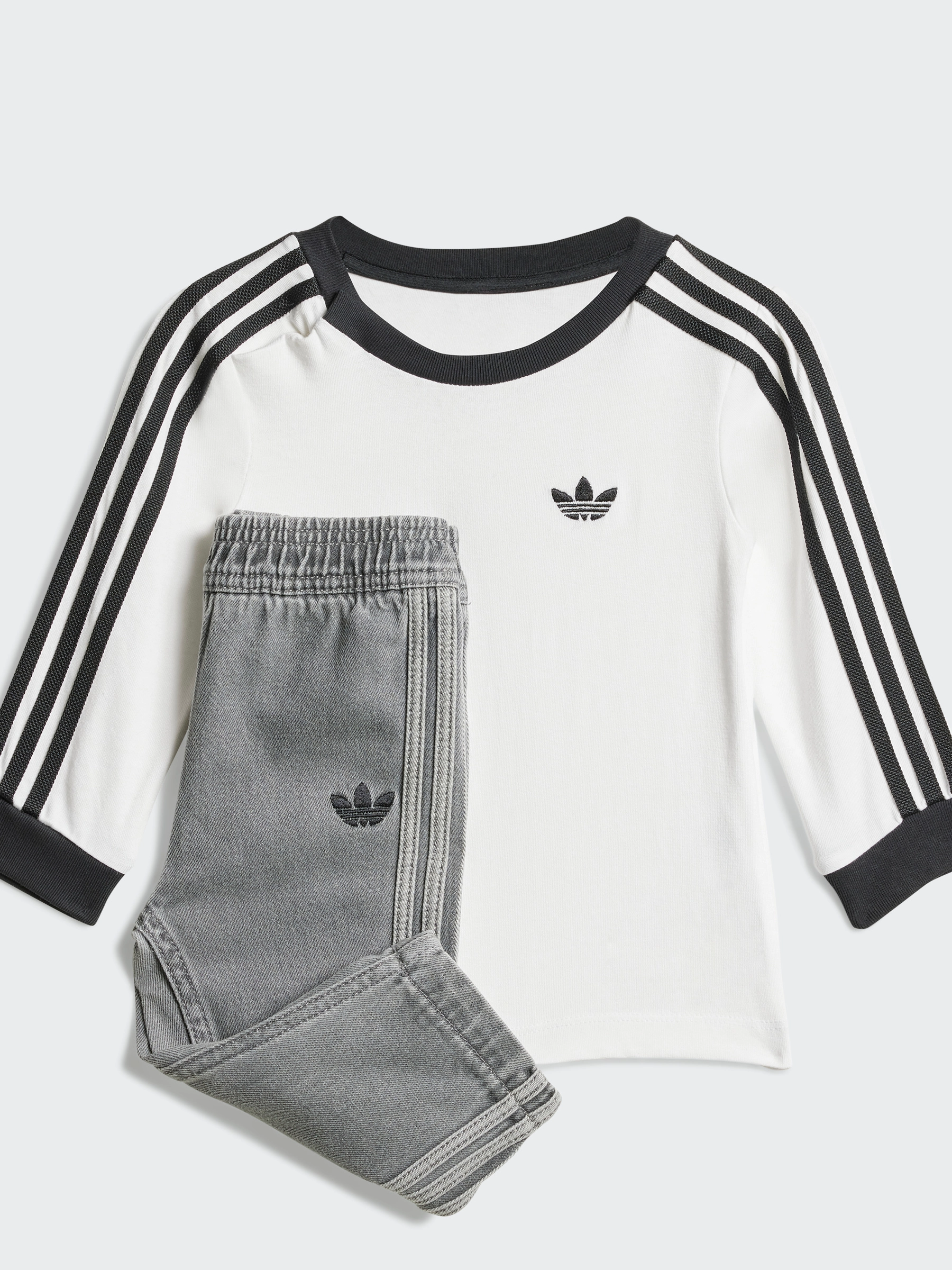 Denim Long Sleeve Set Infants Anti Static Fabric Stretchable