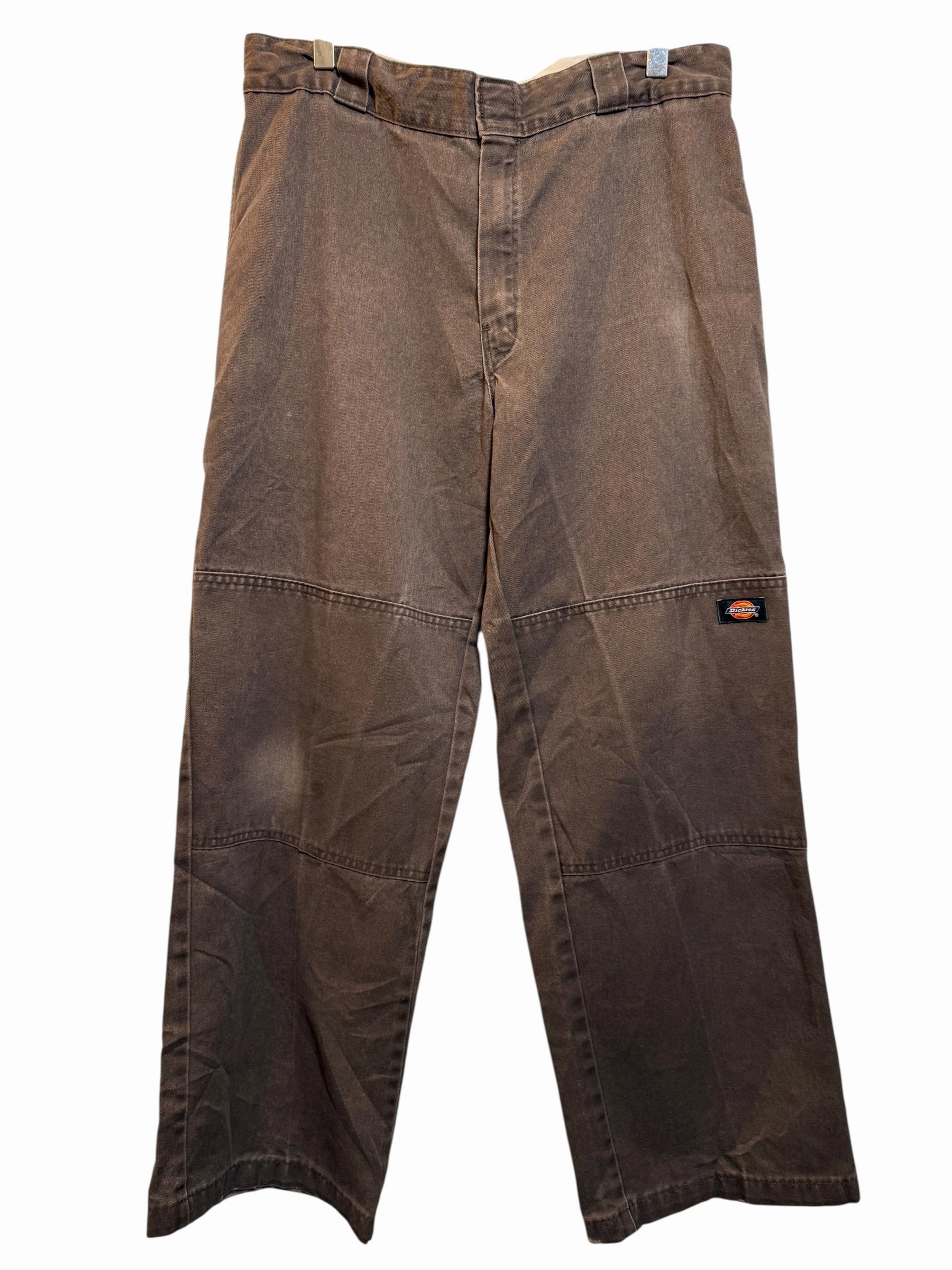 Dickies Brown Carpenter Trousers (35x30) Erasable Logo Patch Durable Fabric