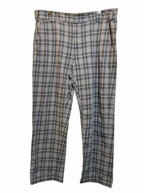 Work Ready Comfortable Stretch Dickies Grey Plaid Trousers (38x32)