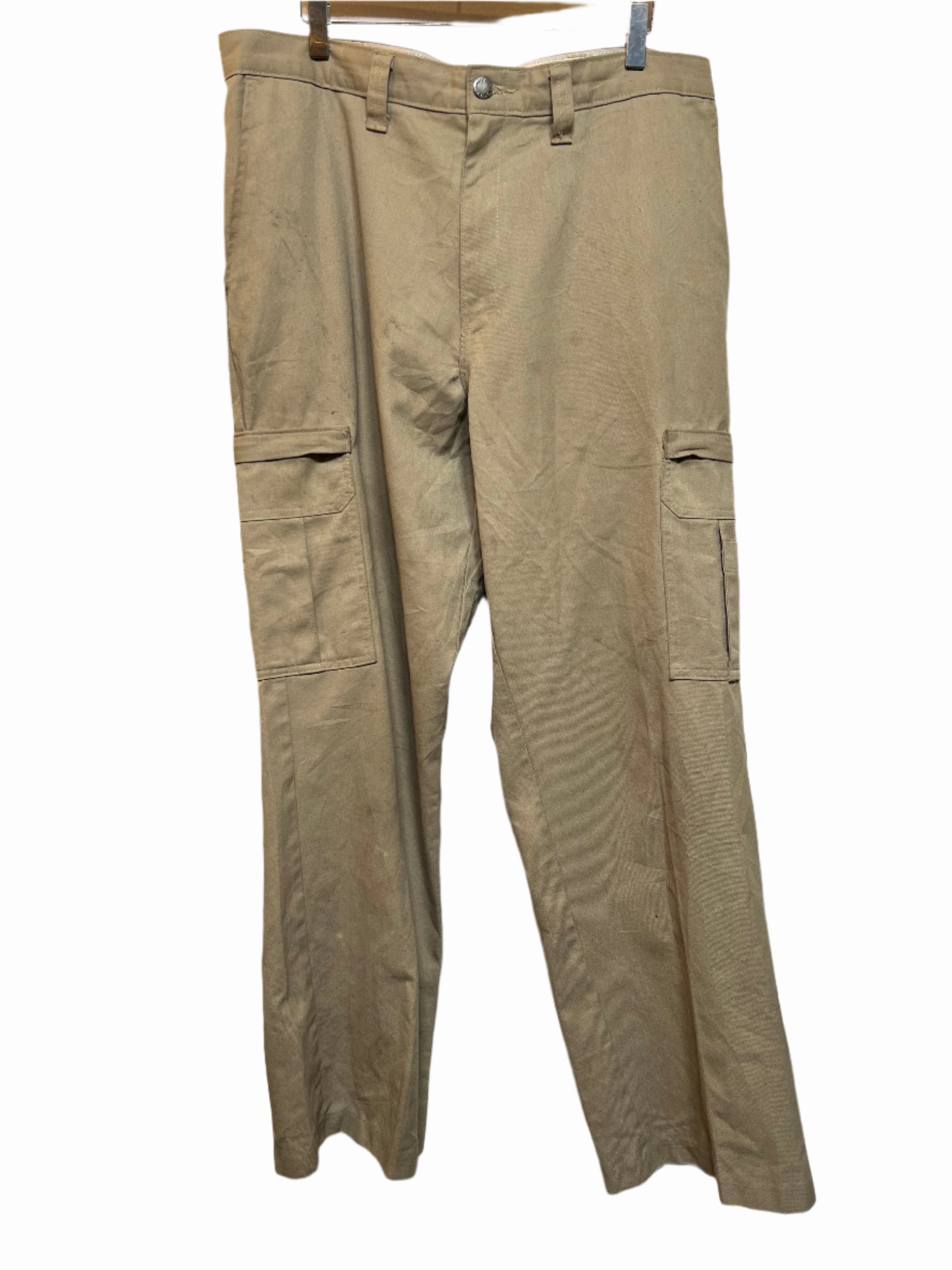 Stylish Waistband Dickies Mens Tan Trousers (W36)