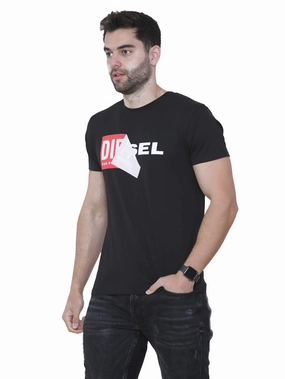 BreathableMaterial Diesel Mens Double Logo Short Sleeve T Shirt | T-Diego QA