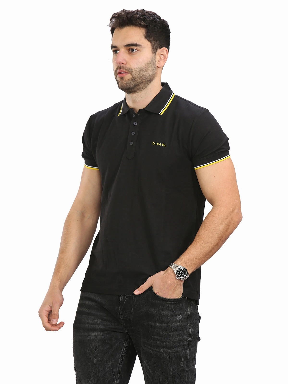 Diesel Mens Short Sleeve Polos | T-Randy Broken TearResistant Fiber