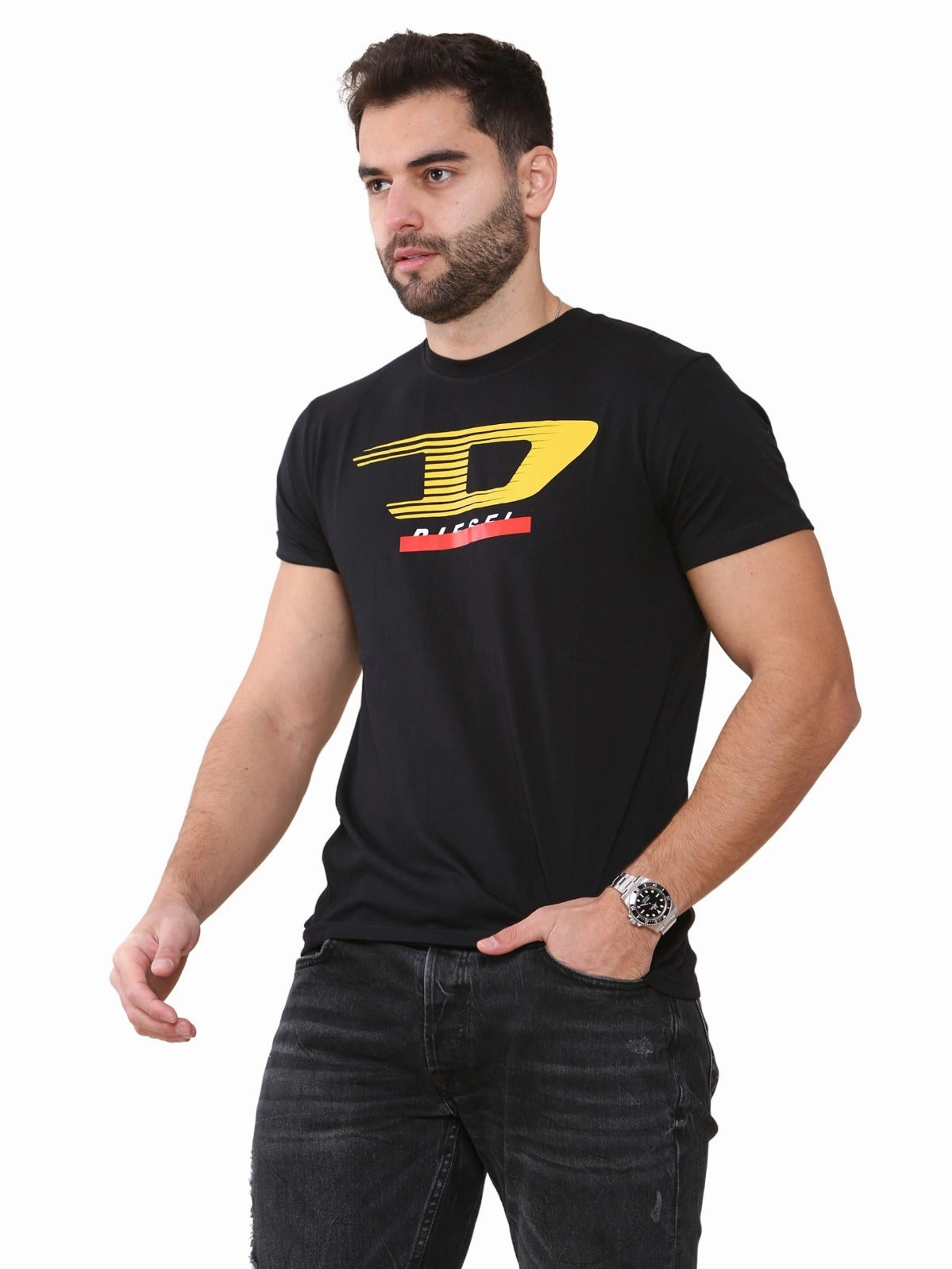 Diesel Mens Short Sleeve T-Shirt | T-Just Y4 Lightweight Construction cycling outfit