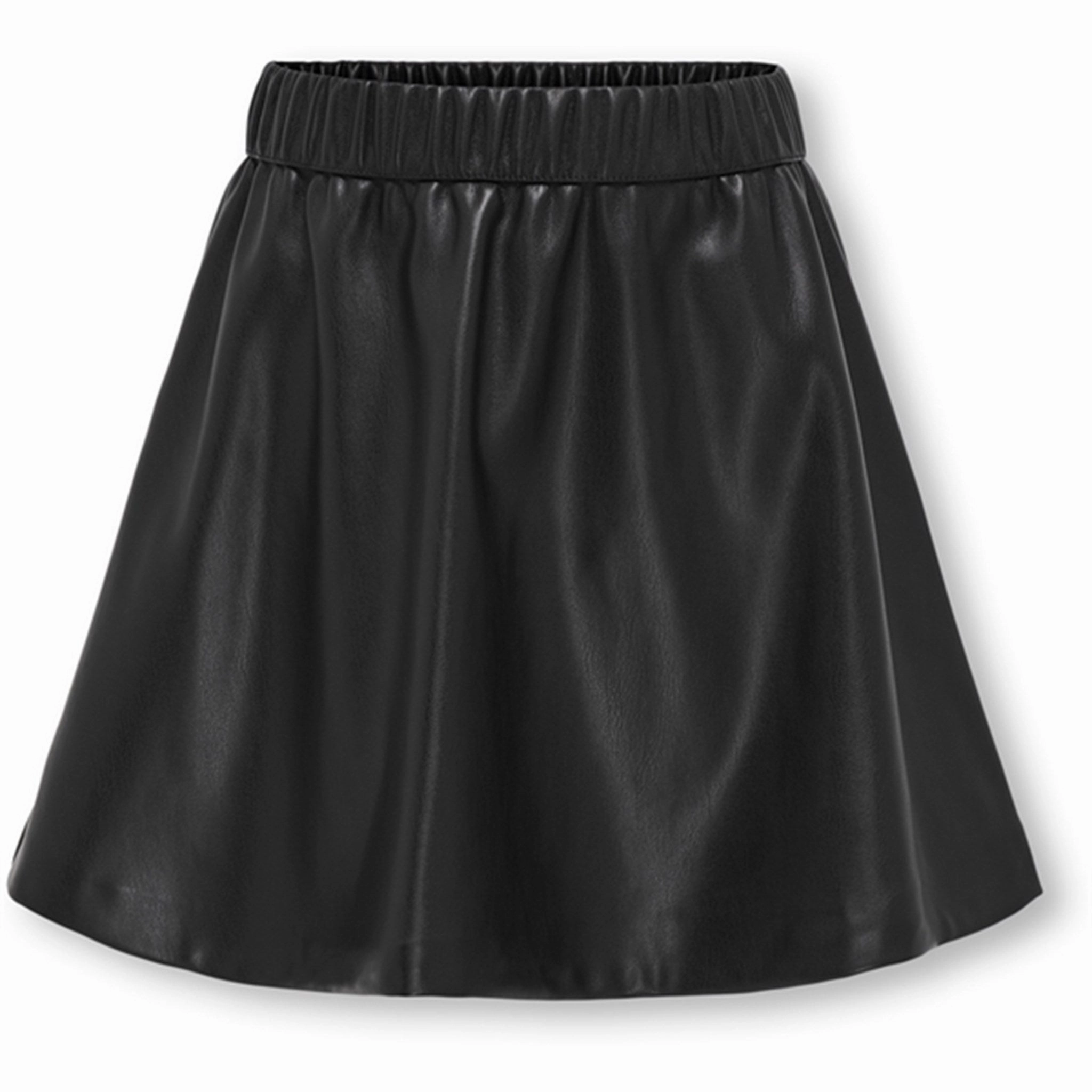 Tea length City Style Kids ONLY Black Blae Faux Leather Skirt