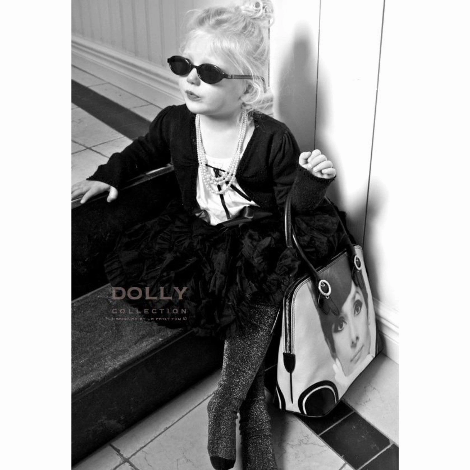 Dolly by Le Petit Tom Skirt Black Cuffed hem