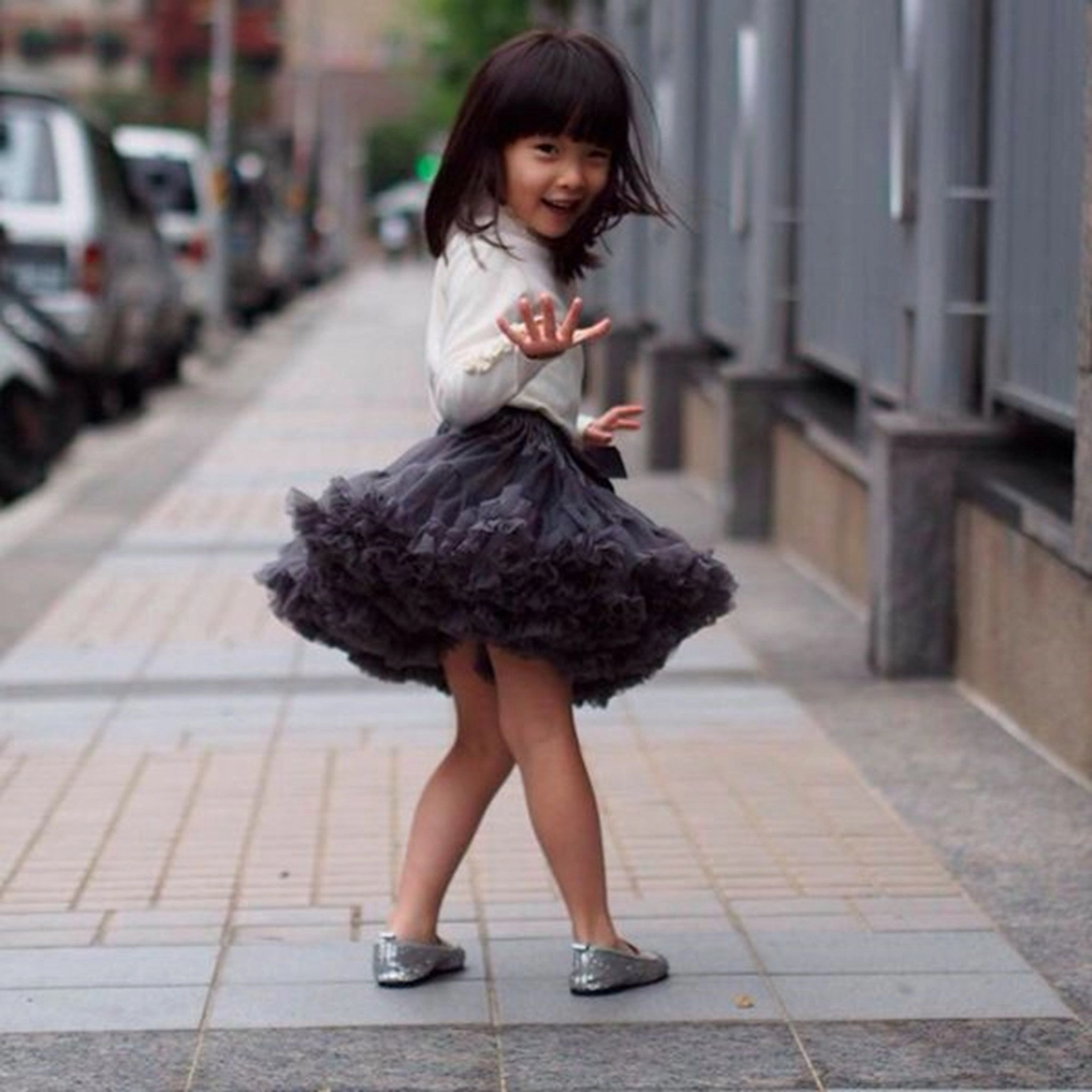 Dolly by Le Petit Tom Skirt Dark Grey Bold Statement Fresh Style