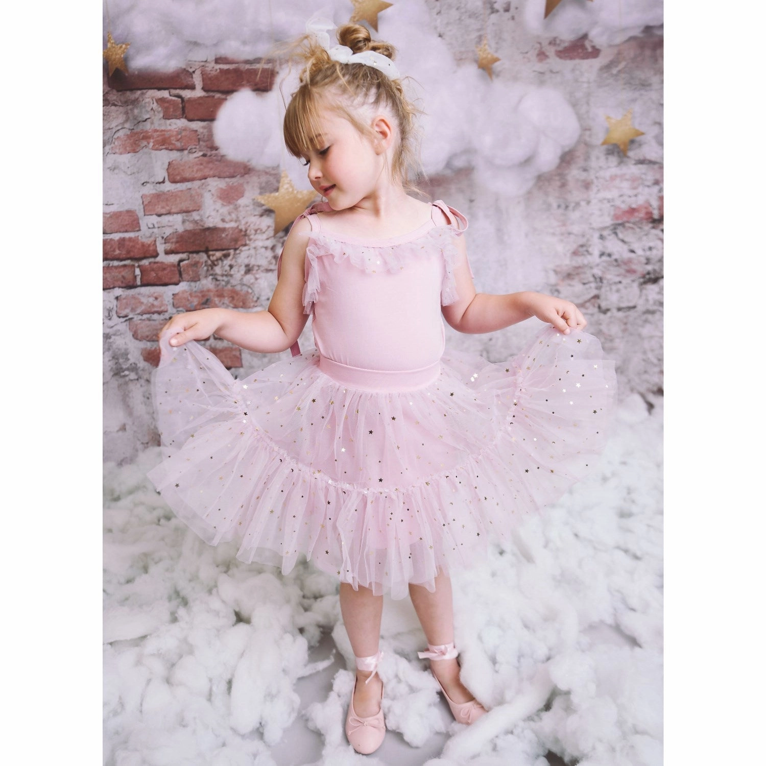 Seamless construction Dolly by Le Petit Tom Stars & Moon Tulle Tutu Skirt Dusty Violet