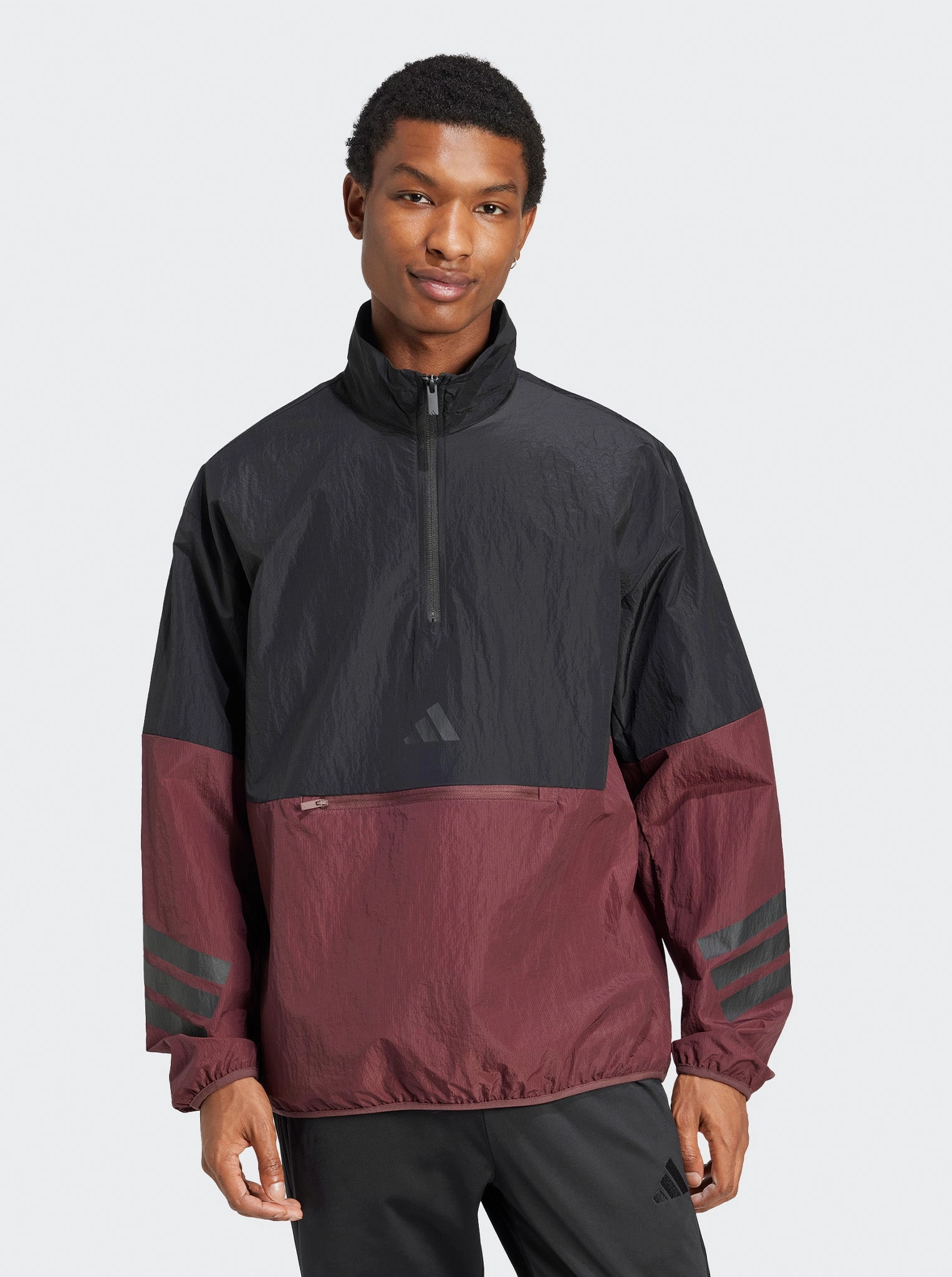 Future Icons 3-Stripes Woven Half-Zip Sweatshirt Recycled Polyester Blend Beach Holiday