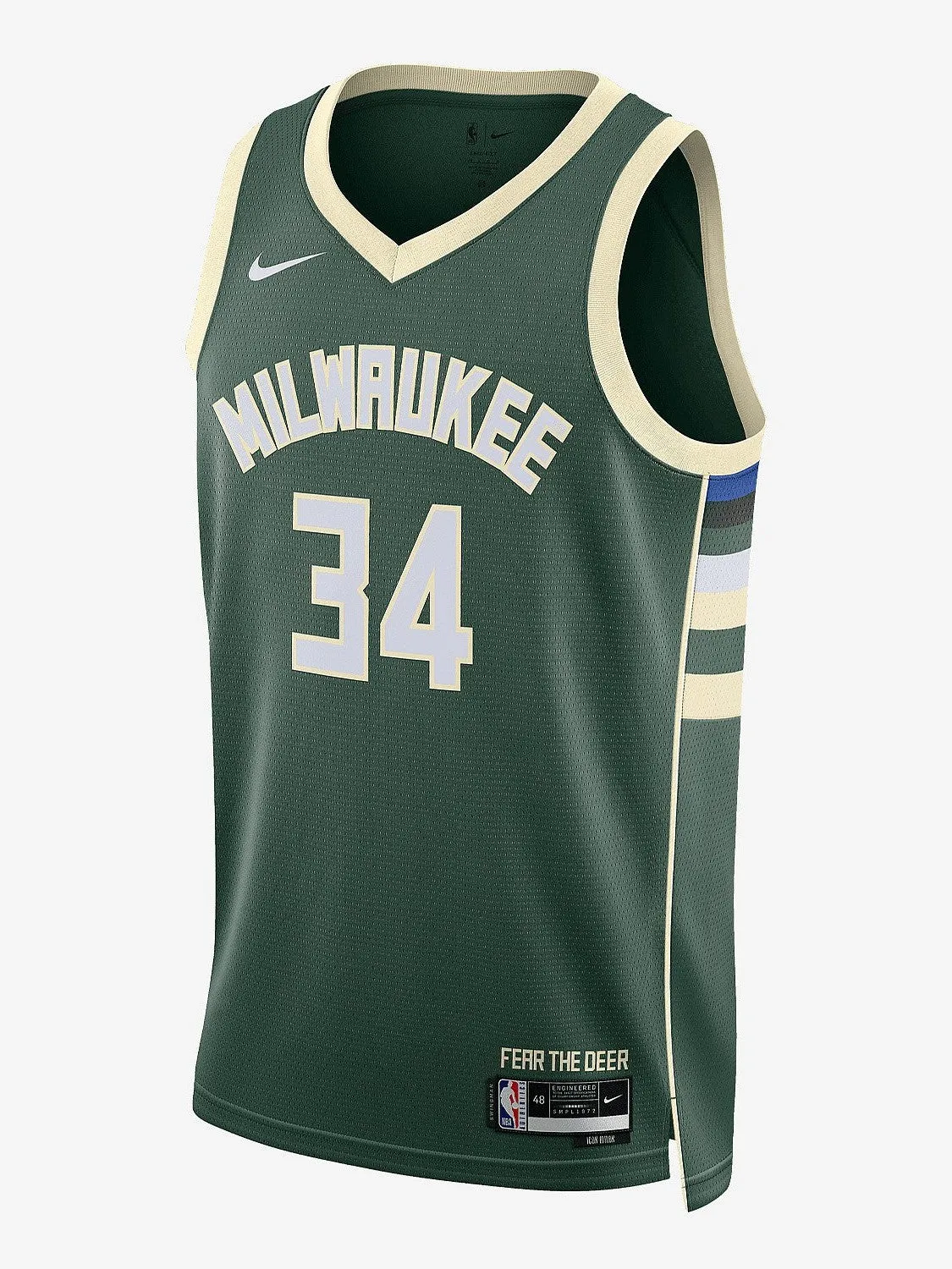 NBA Milwaukee Bucks Giannis Antetokounmpo #34 Icon Edition Swingman Jersey Elastic Cuff Retention