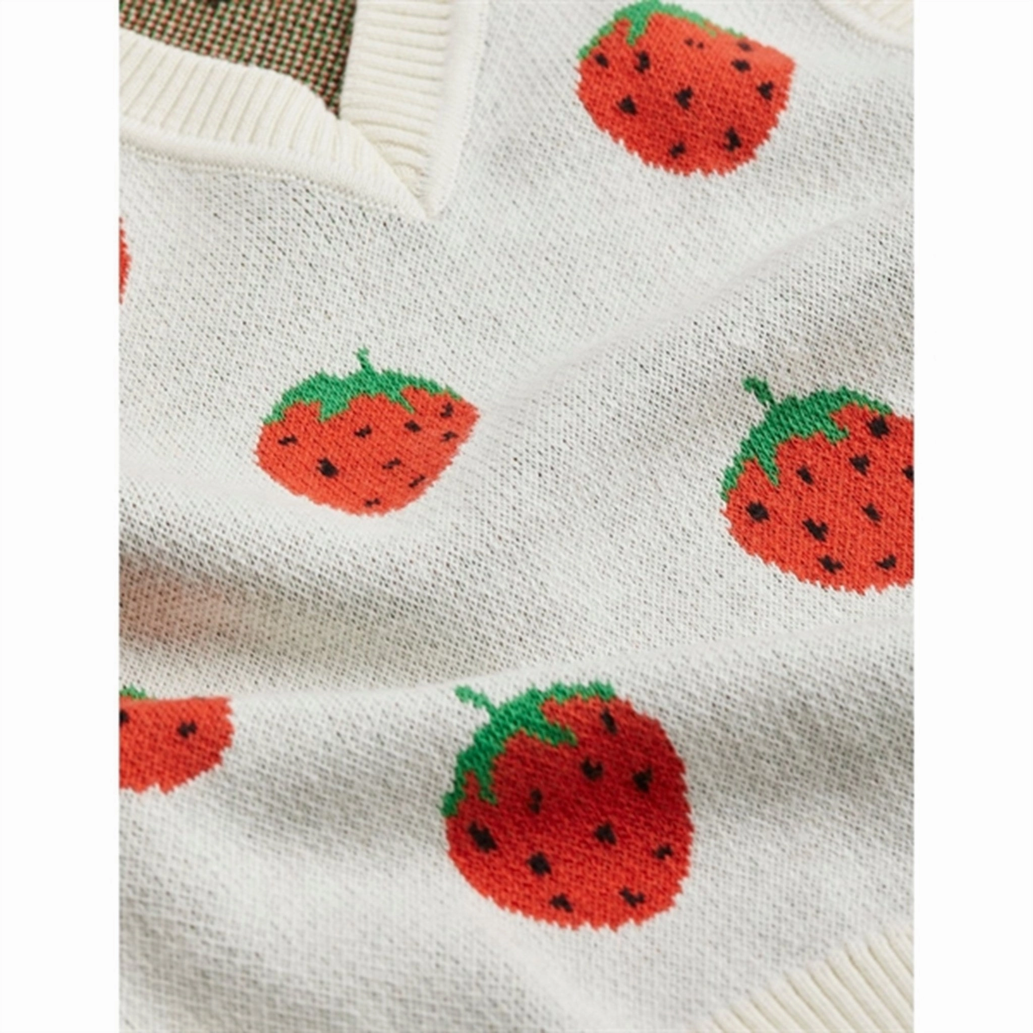 Mini Rodini Strawberries Slipover Vest Offwhite short size Belief