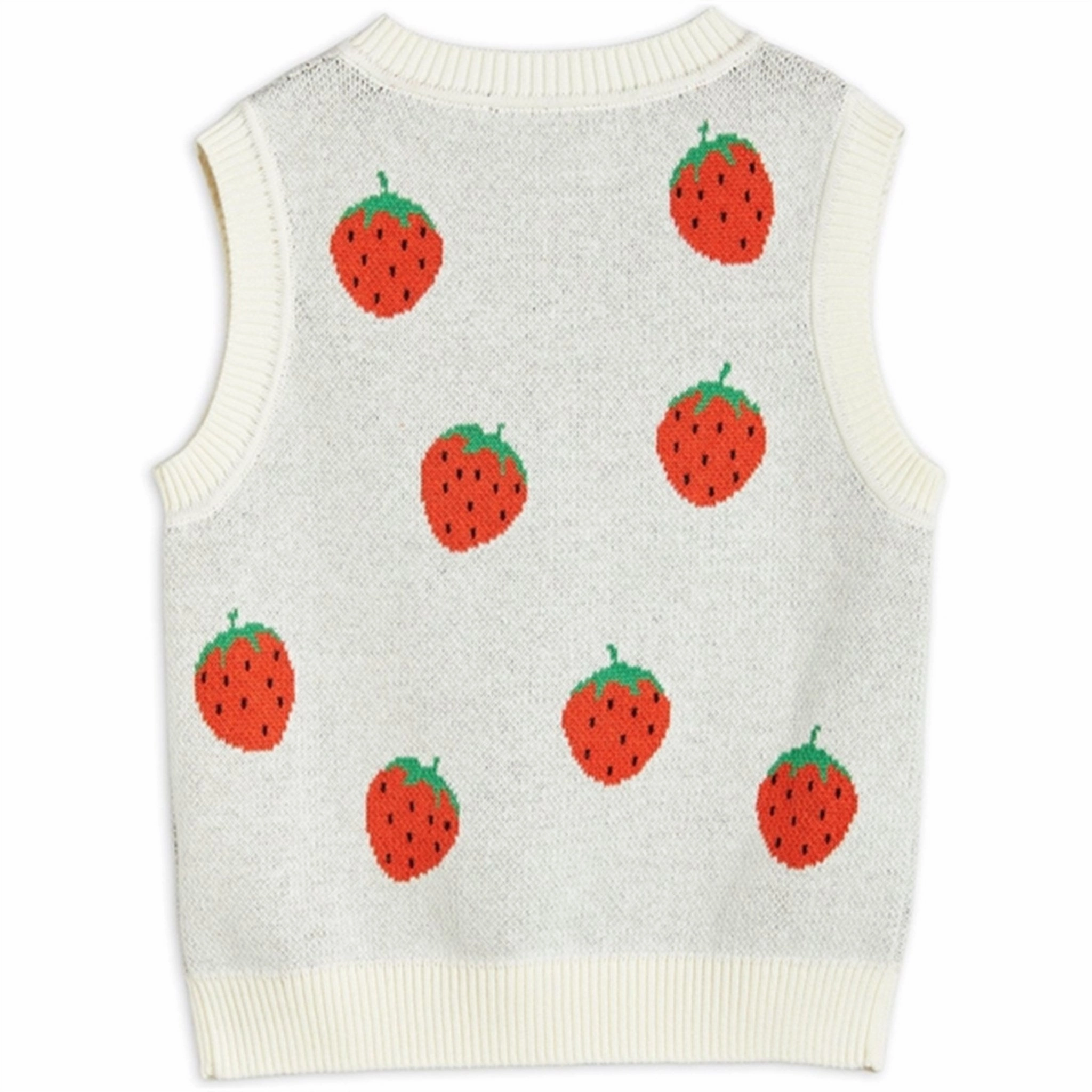 hypoallergenic Mini Rodini Strawberries Slipover Vest Offwhite