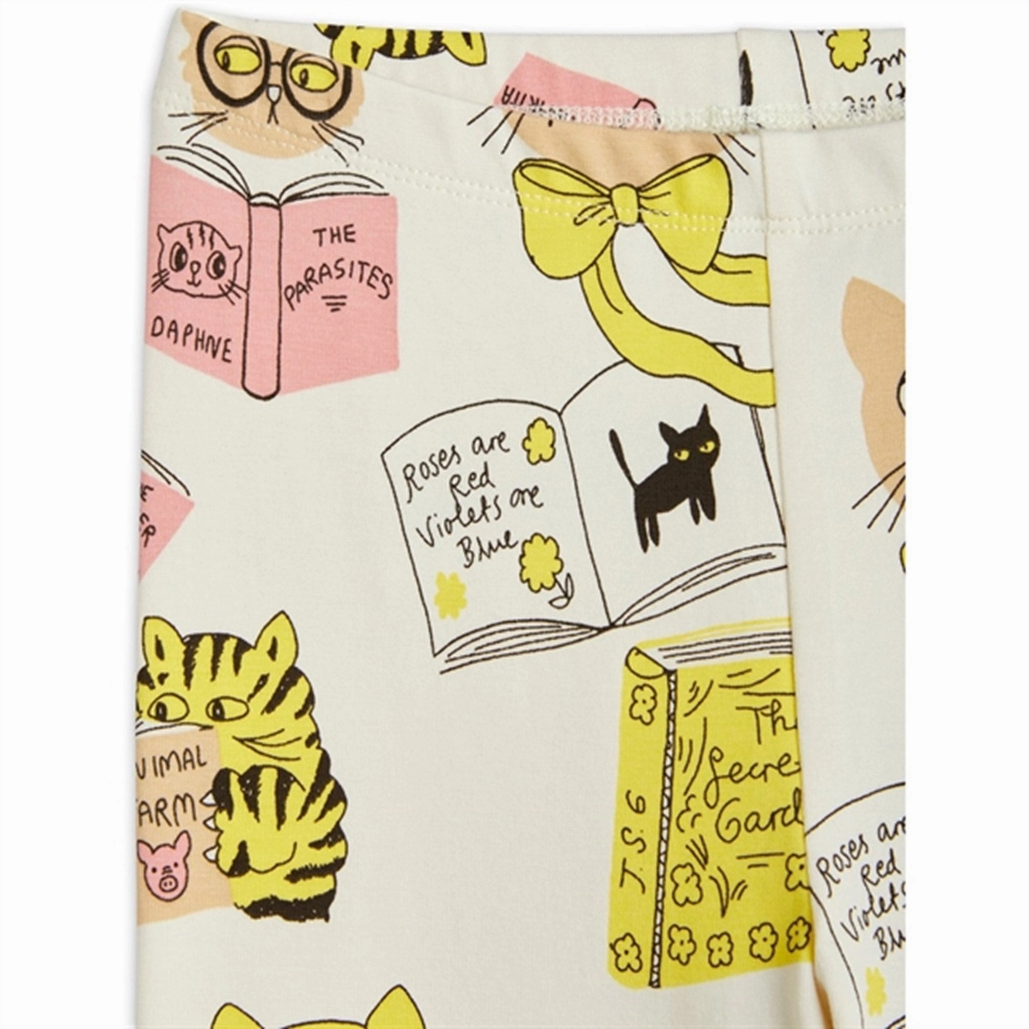 Mini Rodini Cats Aop Leggings Offwhite Outdoor Lover Eco Friendly