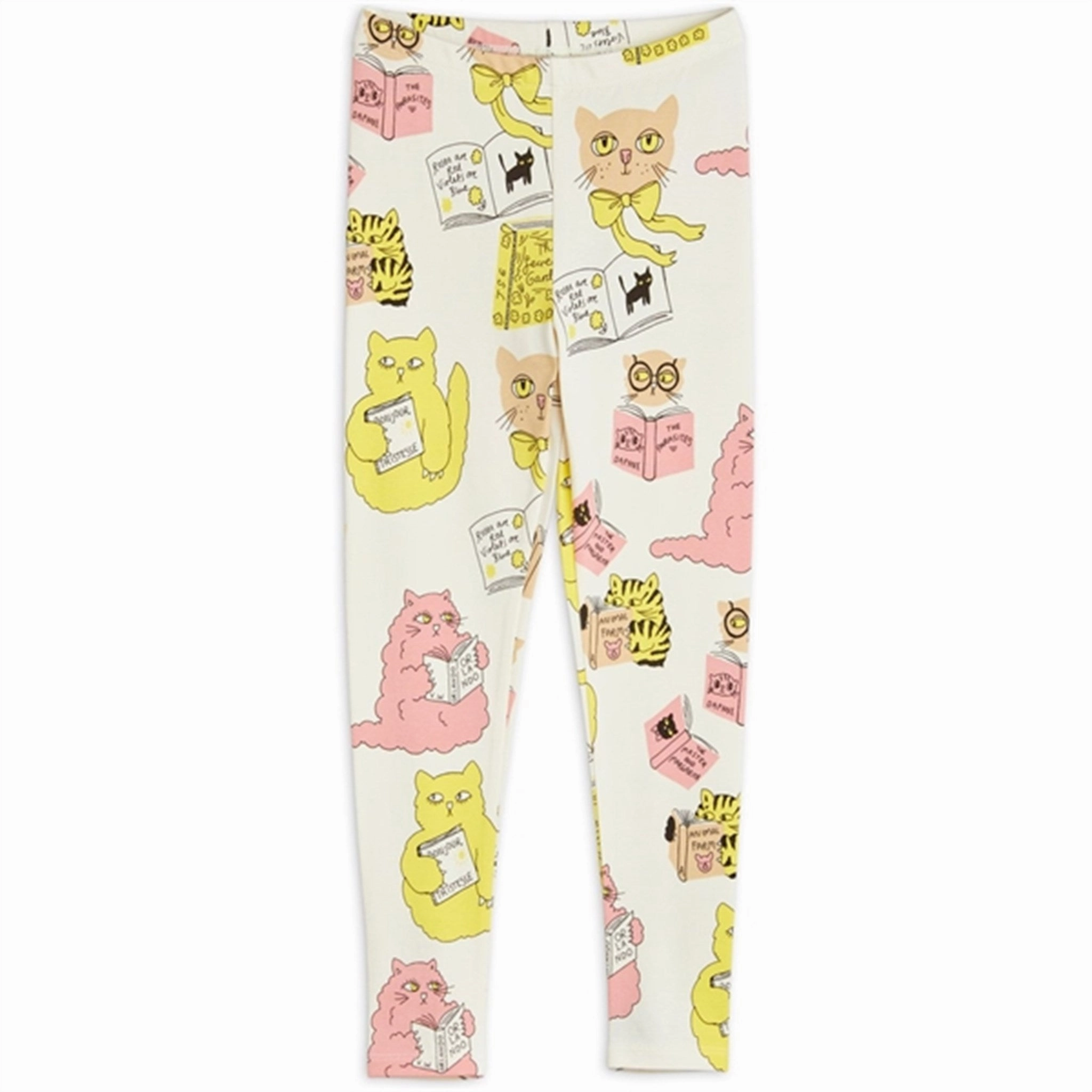 Mini Rodini Cats Aop Leggings Offwhite Feel Good