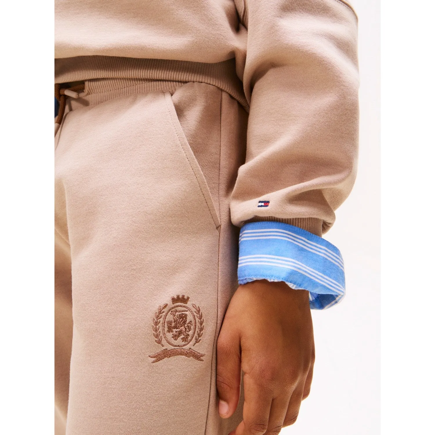 Tommy Hilfiger Malted Milk Tonal Crest Sweatpants watch OdorResistant Blend