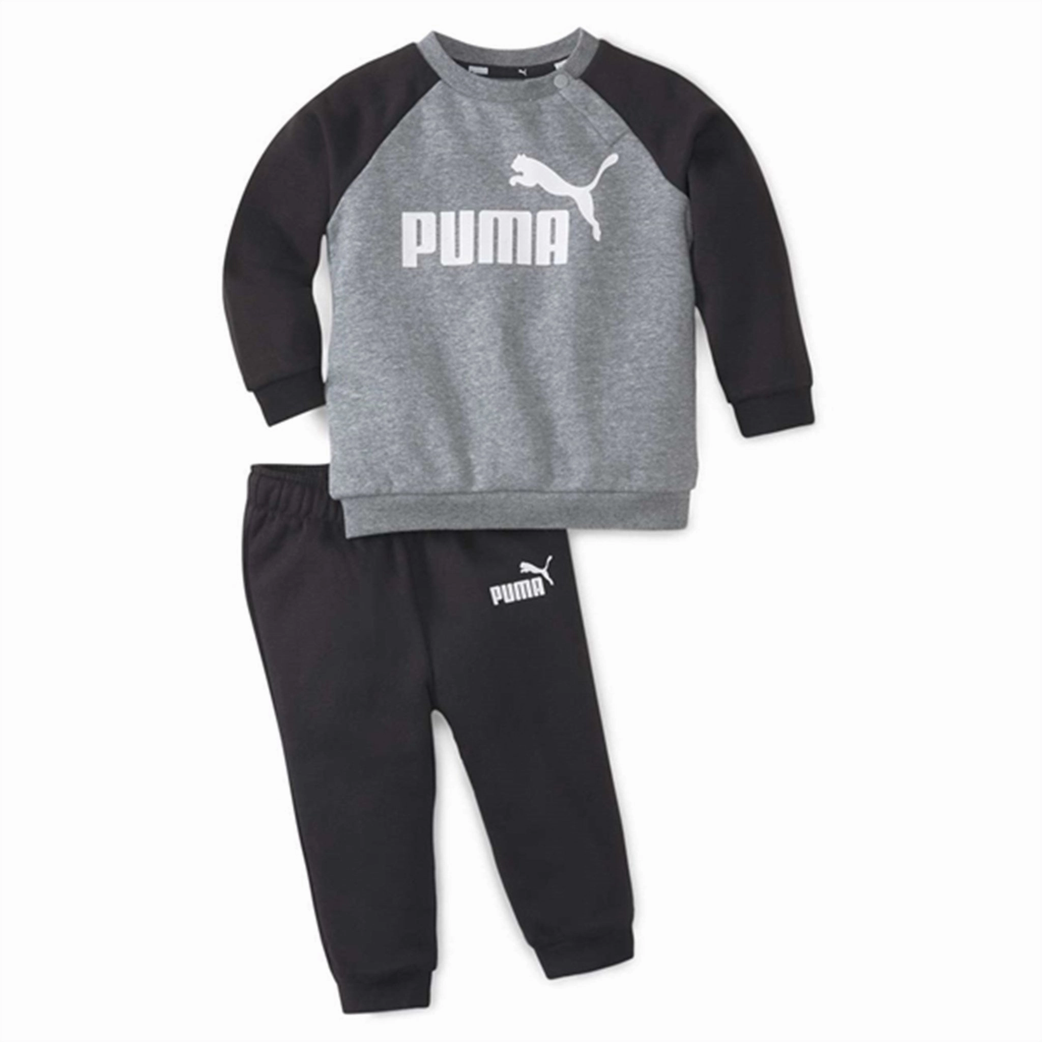 Puma Minicats Ess Raglan Jogger Set Black Sport Comfort Functional Design