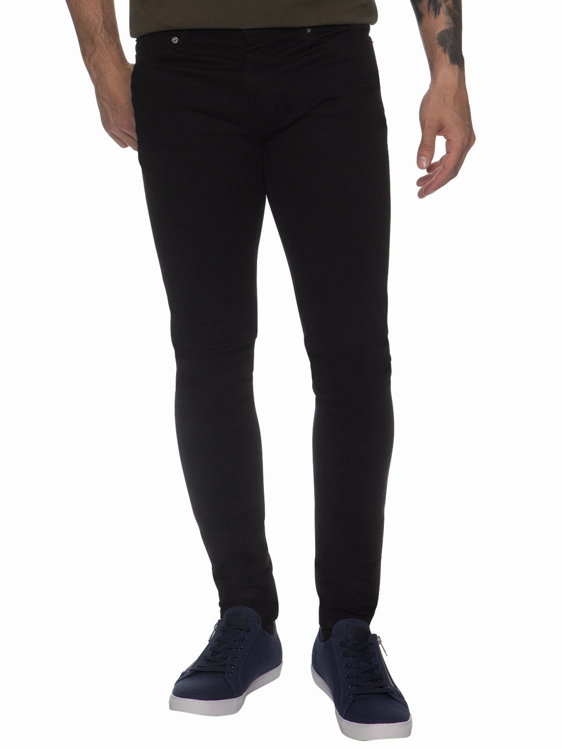 Relaxed Style Bold Mens Designer Stretch Skinny Fit Jeans | Enzo Designer Menswear
