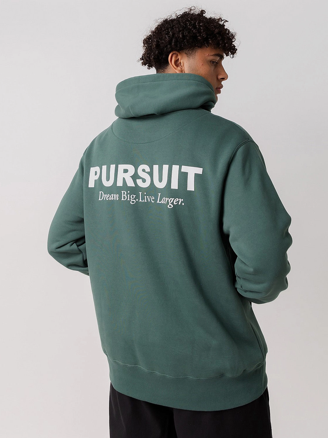 Simple Logo Heavyweight Pullover in Stadium Green Sparkly details